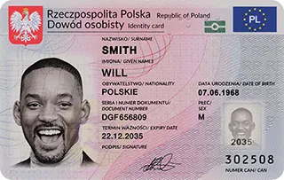 Polski Nowy Dowód Osobisty Seria D Premium